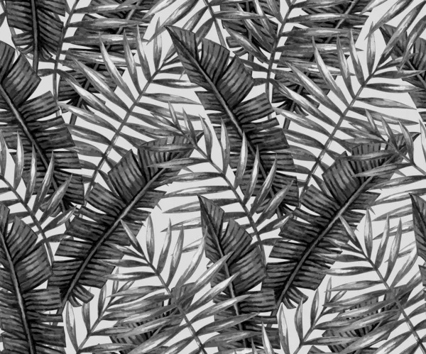 Акварельні тропічні пальми листя безшовний візерунок — стоковий вектор