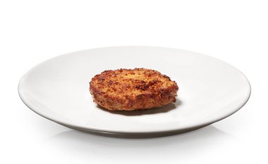 Hamburger beyaz arka plan üzerinde izole plaka üzerinde