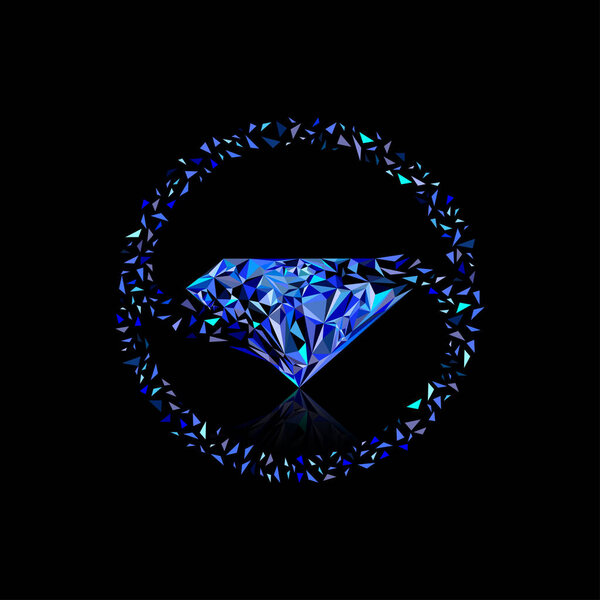 Sapphire icon, diamond shape logo