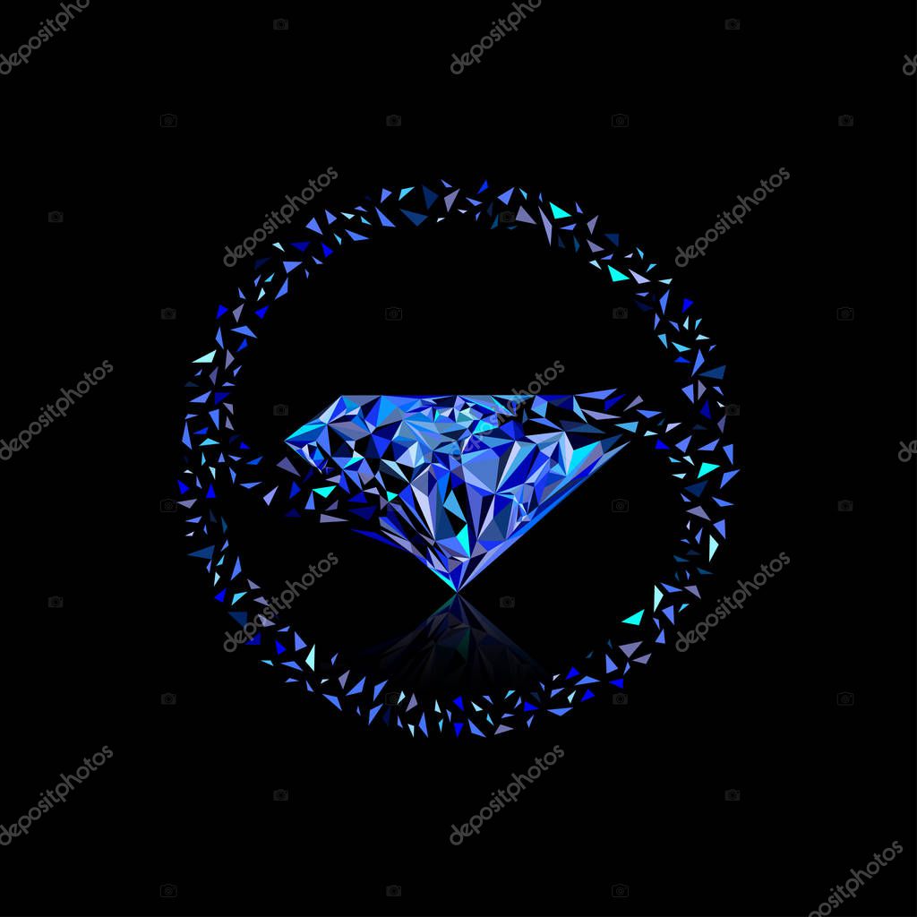 Sapphire icon, diamond shape logo