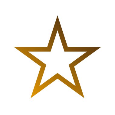 Beyaz arkaplanda yıldız düz simgesi altın rengi