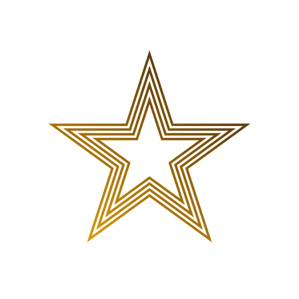 Hvězda Plochá Ikona Zlatá Barva Bílém Pozadí — Stockový vektor