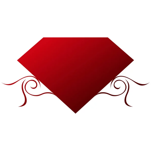 ไพล ญมณ แดง ไอคอนก หลาบเพชร — ภาพเวกเตอร์สต็อก