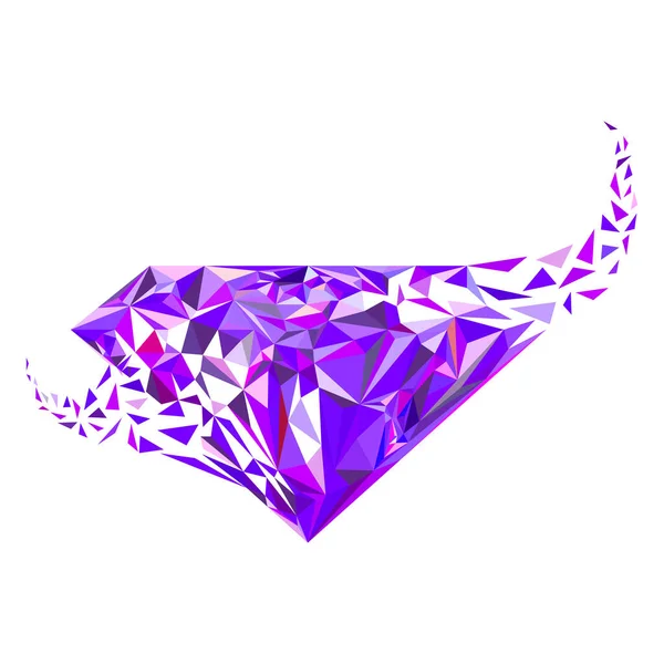 Фіолетові Фіолетові Дорогоцінні Камені Алмазної Форми Логотип — стоковий вектор