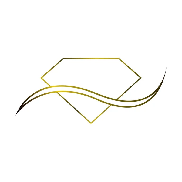 Oro Color Gemas Diamante Forma Logo — Vector de stock