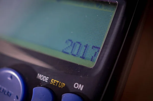 Digital Calculator Write 2017 New Year — Stock Photo, Image