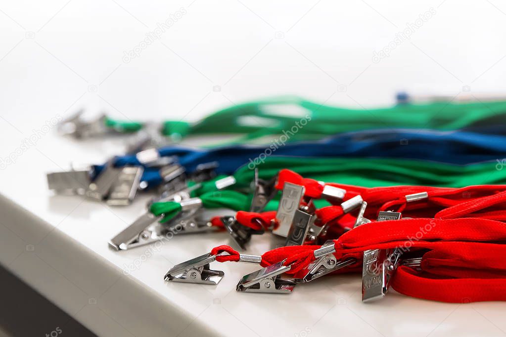 Colored lanyard for id cards and badges