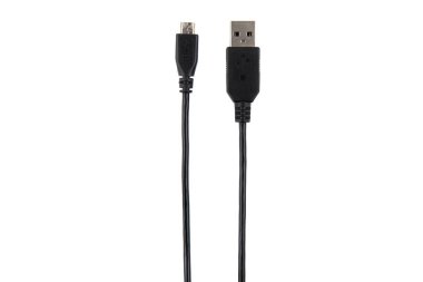USB kablosunu normal ve üzerinde beyaz izole mikro