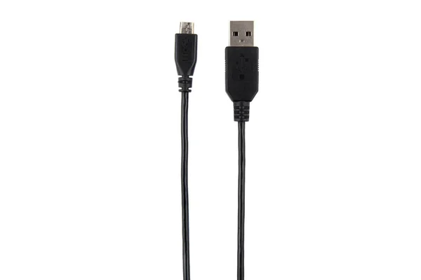 USB kablosunu normal ve üzerinde beyaz izole mikro