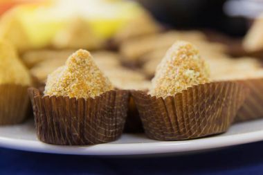 Kısa pasta patates çerezleri yığılmış