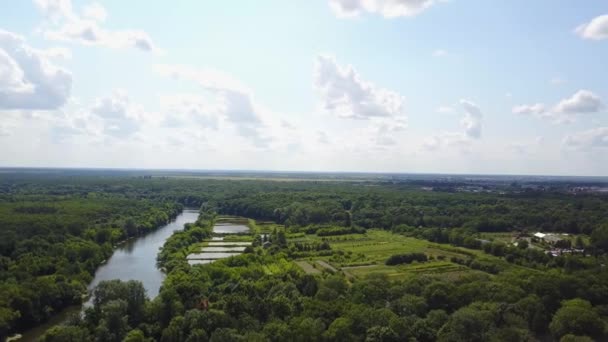 Αλεξάνδρεια πάρκο, ποτάμι, Bila Tserkva πόλη — Αρχείο Βίντεο