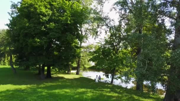 Parque Alexandria, río, ciudad de Bila Tserkva — Vídeos de Stock
