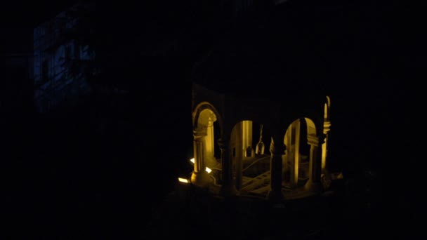 Old basilica or church in Tbilisi, Georgia. View on tower with bells — Stock Video