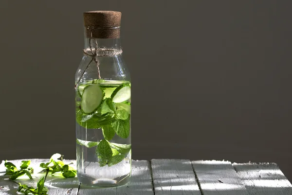 Detox water with cucumber and mint