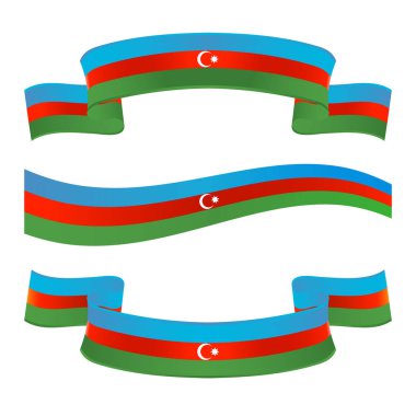 Azerbaycan bayrağı dalgalı ve soyut bir arkaplan. Vektör illüstrasyonu