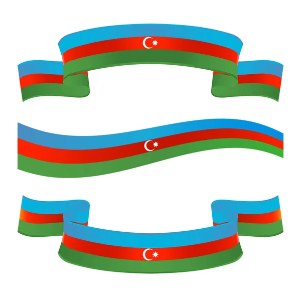 阿塞拜疆国旗波浪式抽象背景 矢量说明 — 图库矢量图片