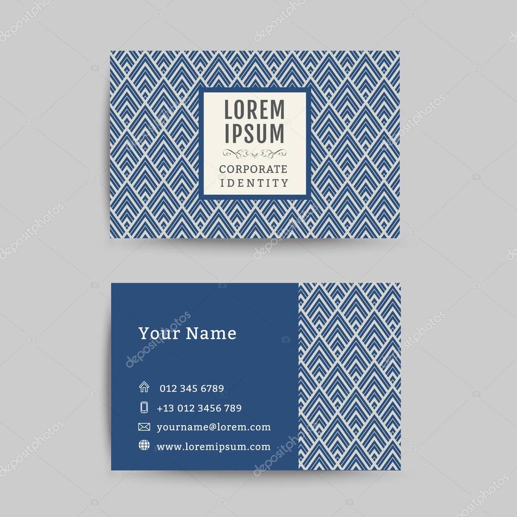 Business card art deco design template, art deco pattern background