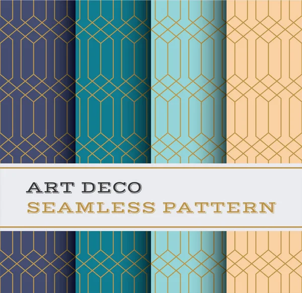 Patrón Sin Costura Art Deco Con Colores Fondo — Vector de stock