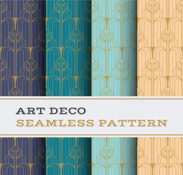 Motif Art Déco Sans Couture Avec Fond Couleurs — Image vectorielle