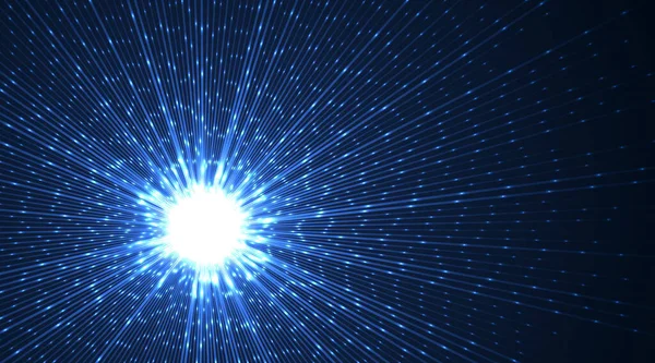 Brillante Esplosione Buio Luce Stellare Luminosa Illustrazione Vettoriale — Vettoriale Stock
