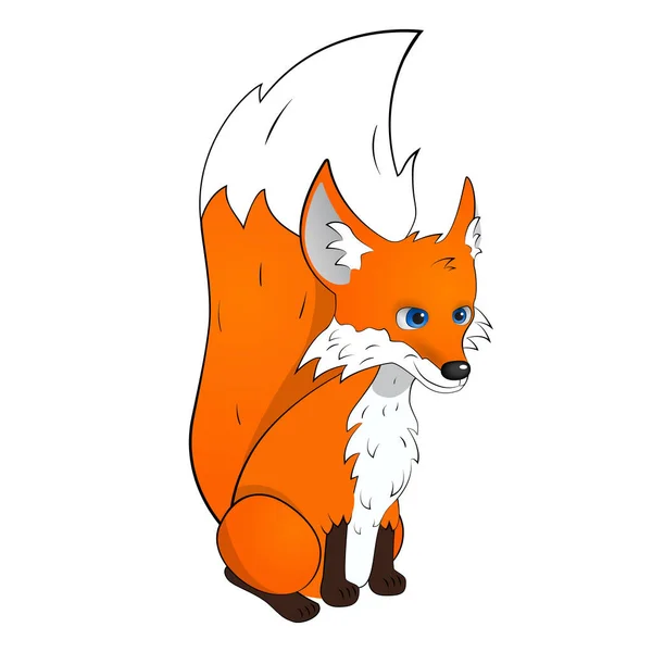 Desenhos Animados Smiley Fox Vector Isolado — Vetor de Stock