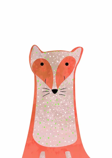 狐狸，苗圃的插图 — 图库照片