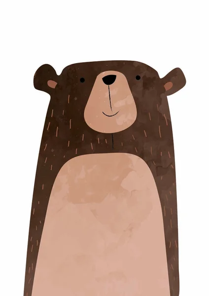 Medve, illusztráció, gyerekszobába Stock Kép