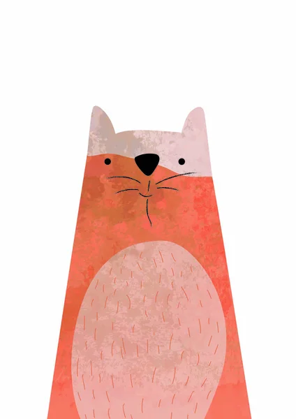 Illustrierte orangefarbene Katze Stockbild