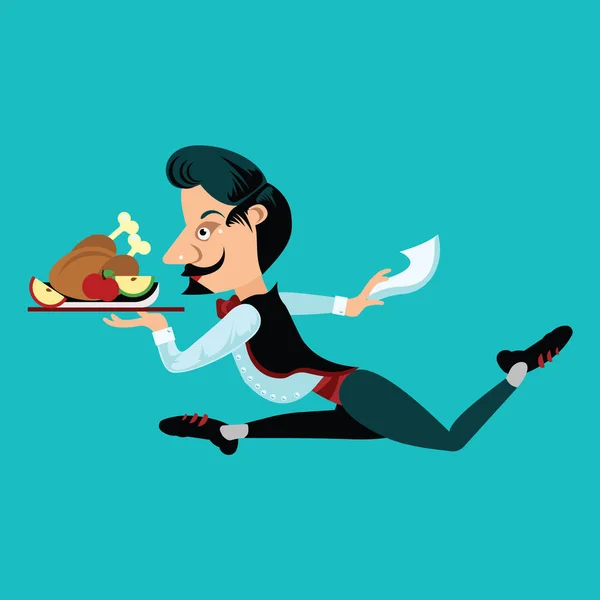 müşteri hizmet için aceleyle garson