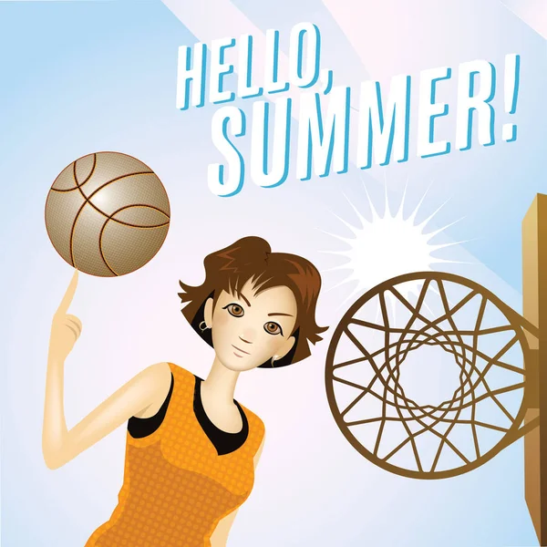 Yaz ruh hali, topu gökyüzüne karşı kızla