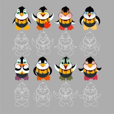 Penguen karakteri duyguların türleri