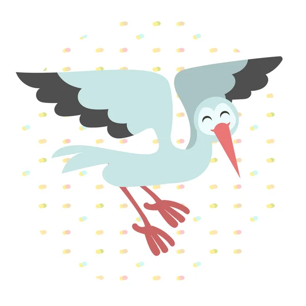 Leylek. çocuk doğum sembolü dekoratif bir arka plan