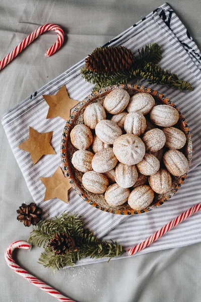 Üstten Görünüm Noel kompozisyon 