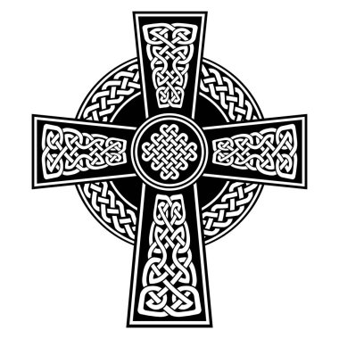 Kelt stili çapraz beyaz ve siyah kontur elemanları tarafından İrlandalı St Patrick's günü ve İrlandalı ve İskoç oyma sanat ilham ile sonsuz deniz mili desenlerle