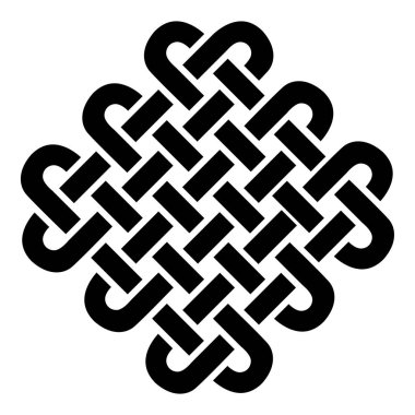 Celtic style square on eternity knot patterns in black on white background  inspired by Irish St Patricks Day, and Irish and Scottish carving art clipart