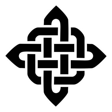 Celtic style square type element based on eternity knot patterns in black on white background  inspired by Irish St Patricks Day, and Irish and Scottish carving art clipart