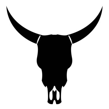 Sanat ve Kızılderili insanlar düz vahşi hayvan kafatası içinde siyah ve beyaz el ile ilham çizilmiş 