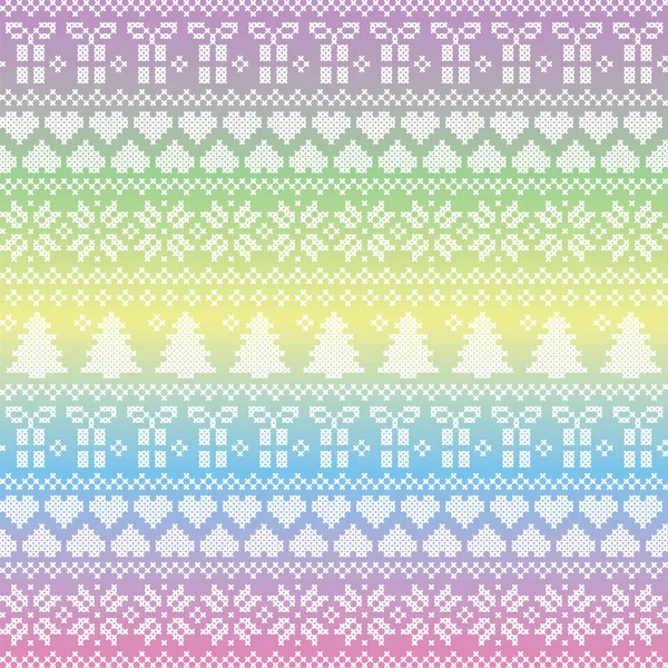 İskandinav, Nordic style kış dikiş Noel Dikişsiz desen kar taneleri, Kalpler, mevcut, kar, dahil olmak üzere yıldız, Noel ağacı ve tek boynuzlu at stil renkleri arka plan dekoratif süsler