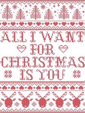 I istemek sen İskandinav tarzı, Norveç Noel, Festival kış desende dikiş Ren geyiği, ağaç, kalp, kar taneleri, çapraz esinlenerek kırmızı kar Noel olduğu için sorunsuz tüm