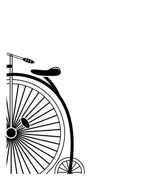 Coin Partiel Style Minimal Vintage Style Penny Farthing Vélo Sous — Image vectorielle