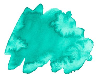 Suluboya deniz mavisi, temiz sınırlar ve boşanmalar. Suluboya fırça lekeleri. Metin için kopyalama alanı ile.