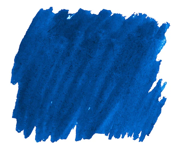 水彩画的海军蓝底色 边框清晰 污迹清晰 孤立的水彩刷污迹 带有文本复制空间的框架 — 图库照片