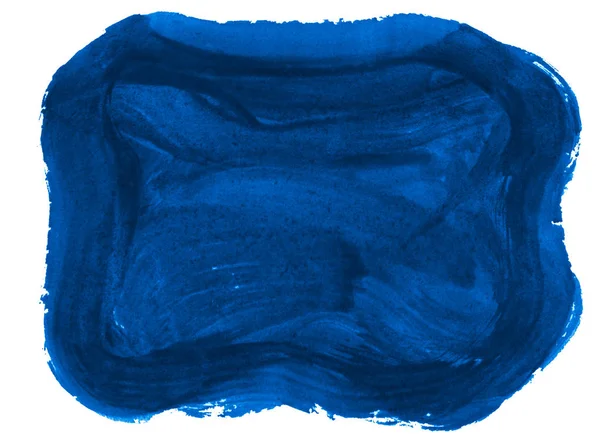 澄んだ境界線と汚れと水彩海軍青の背景 分離された水彩ブラシの汚れ テキストのコピースペースを持つフレーム — ストック写真