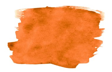 Suluboya parlak turuncu arka plan, temiz sınırlar ve boşanmalar. Siyah ve beyaz suluboya fırça lekeleri. Metin için kopyalama alanı ile.