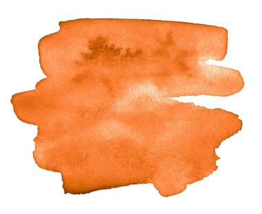 Suluboya parlak turuncu arka plan, temiz sınırlar ve boşanmalar. Siyah ve beyaz suluboya fırça lekeleri. Metin için kopyalama alanı ile.