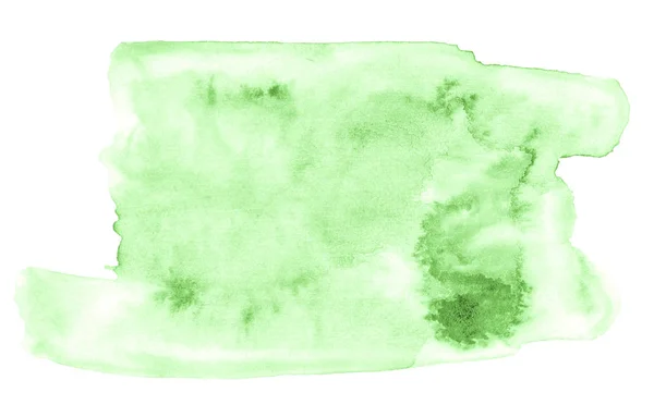 Aquarell Hellgrüner Hintergrund Mit Klaren Rändern Und Scheidungen Aquarell Pinselflecken — Stockfoto