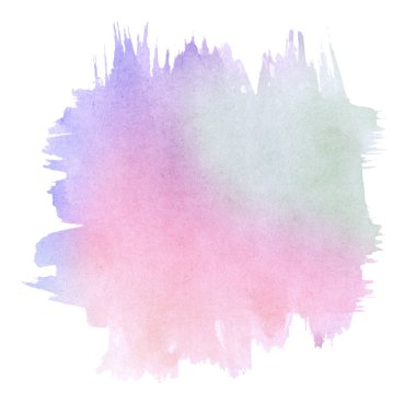 Pastel renklerde suluboya renkler ve eğimin pürüzsüz geçişi. Boşanmalar ve sınırlar olan ıssız, aydınlık bir yer. Metin için kopyalama alanı olan çerçeve.