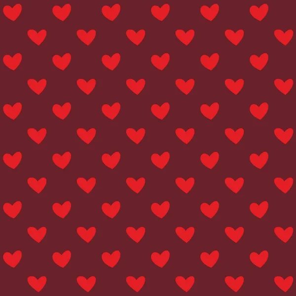 Seamless Pattern Red Hearts Romantic Bicycle Red Background Textile Wallpaper — ストックベクタ