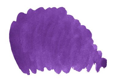 Mor suluboya arka plan, temiz sınırlar ve boşanmalar. Suluboya fırça lekeleri. Metin için kopyalama alanı olan çerçeve.