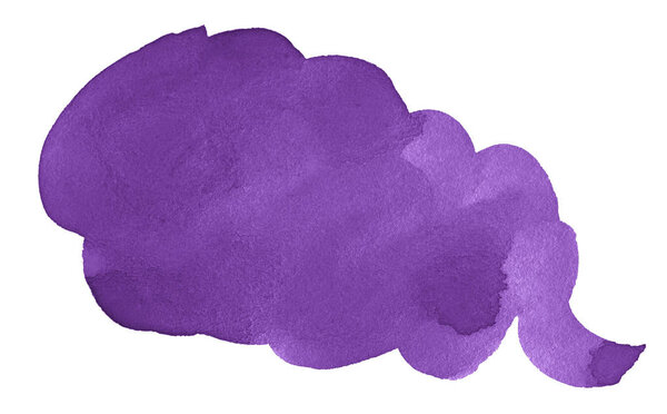 Purple Watercolor  background with clear borders and divorces. Watercolor brush stains. Frame with copy space for text.